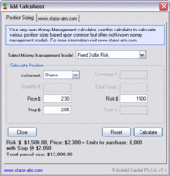 FREE Trade Position Size Calculator screenshot